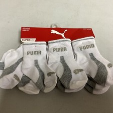 PUMA Baby Infant Boys' 6 Pack Athletic Anklet Socks 12-24M