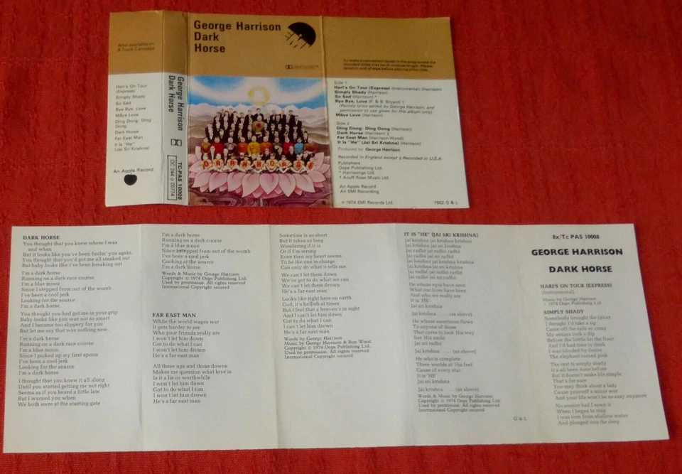 GEORGE HARRISON (THE BEATLES)-1974 CASSETTE TAPE WITH PAPER LABELS - DARK HORSE - Image 3 of 4