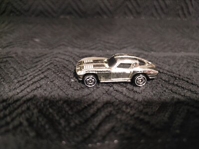 Vintage Micro Hot Wheels Silver Chrome Corvette Stingray Sports Car Mini 1979