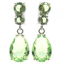 Compra 3 y obtén 1 gratis bonitos pendientes de plata para citas de granate tsavorita verde para mujer