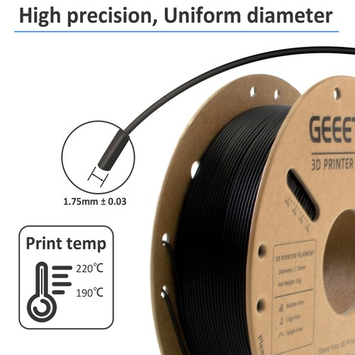 1kg / rolka 1,75 mm włókno węglowe PLA Geeetech Filament 3D Wysoka sztywność Ekologiczny - Zdjęcie 5 z 35
