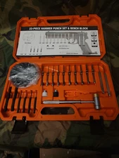 HORUSDY 23 PIECE HAMMER PUNCH SET  AND BENCH BLOCK 95209S