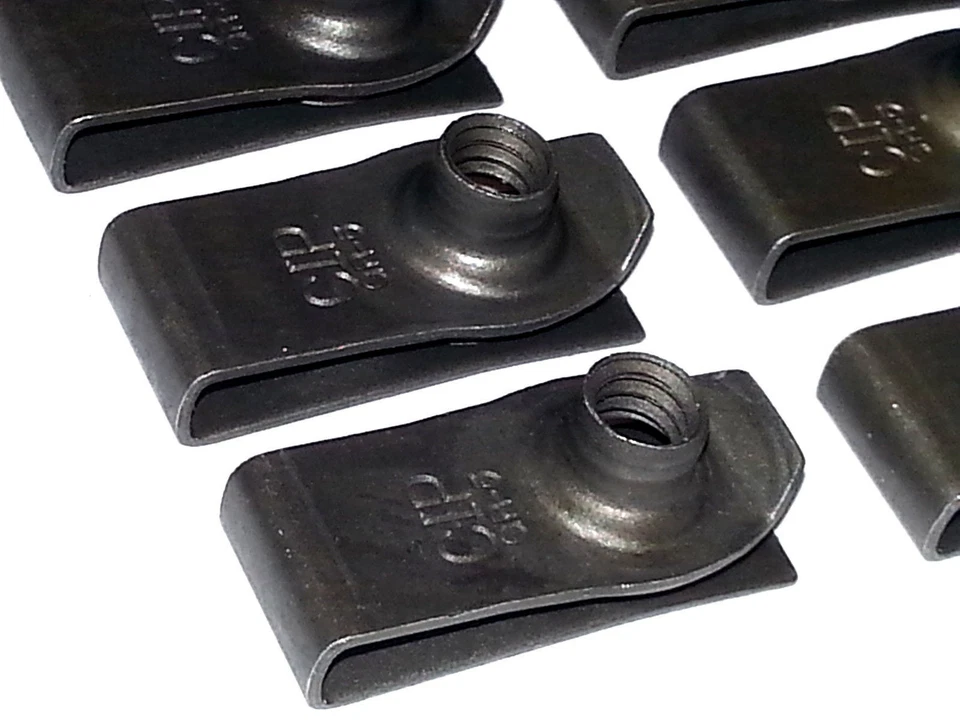 NOSR Ford Mercury Carrocería Guardabarros Marco Rejilla 1/4-20 Perno U Clip Panel J Tuerca 10 piezas C Foto 2 de 4