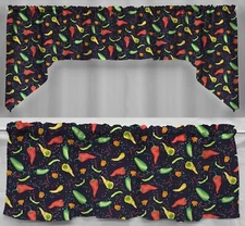 Hot Peppers Valances, Curtains or Swags