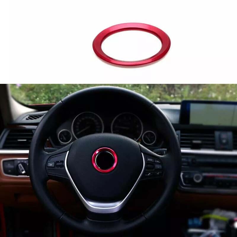 Red Aluminum Horn Ring Cover Panel for BMW X1 E84 2010-15 Steering Wheel