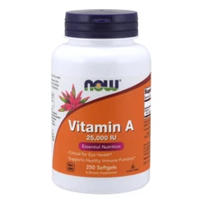 NOW Foods Vitamin A 25,000 Iu 250 Softgels Eye & Immune Health 02/2028EXP