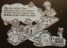 1969 Original See Saw Margery Daw Nursery Rhyme Wall Plaq for Nursery Decor'