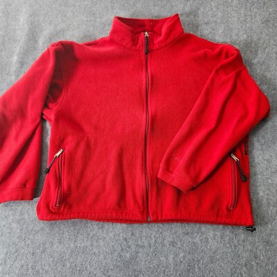 Vintage EMS Fleece Polartec Jacket Full Zip Pockets MINT! Red - XL