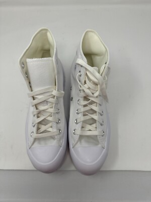 Converse Chuck Taylor All Star Lugged Hi-Top Sneakers Womens White 9.5 Used