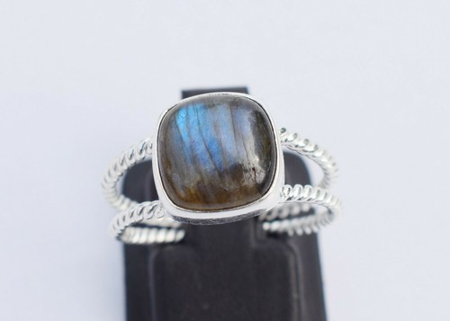 Solid 925 sterling Silver Labradorite Gemstone Designer Handmade Rings KGJ-R-02 - Picture 2 of 8