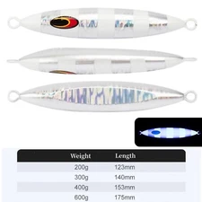 Eddie Bomb 400G GLOW Zebra White Silver Bluefin Tuna Fast Sinking Knife Jig