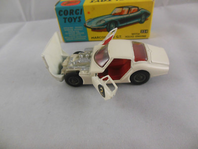 Miniature Corgi Toys Marcos 1800 GT N°7 Blanche - Échelle 1/43 - Ref 324 GT