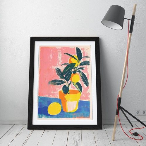 ZITRONENBAUM STILLLEBEN GEMÄLDE CEZANNE - GERAHMTER WANDKUNST POSTER PAPIERDRUCK - Bild 4 von 11