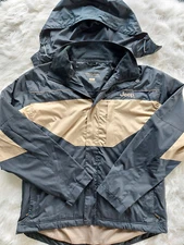 Highland By Choko Authentic Apparel Jeep Men's Black and Bronze Zip up Windbreak