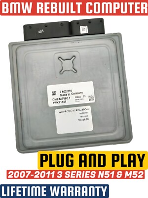 2008 BMW 328i Engine Control Computer Module ECM ECU OEM 2008 BMW 328i Engine Control Computer Module ECM ECU OEM