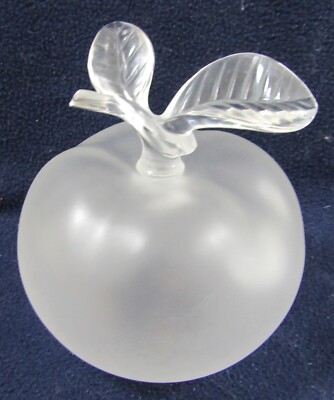 Stunning Lalique Nina Ricci Grande Pomme Crystal 5.75'' Apple Perfume Bottle 