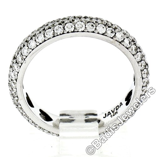 Javda 14K White Gold 2.50ctw Diamond 4.15mm Domed 3 Row Eternity Band Ring Sz 7 - Picture 6 of 10