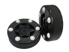 Set of X3 Black inline off ice hockey pucks- brand new - LARGE UK STOCK