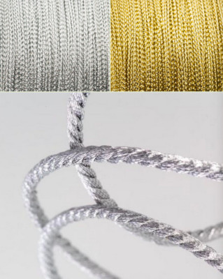 1&2&3mm Metall Kordel gedreht geflochtenes Seil Gold & Silber Soutache Schmuck