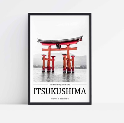 Japan Itsukushima Jinja Straße gestreckte Leinwand oder ungerahmtes Poster Druck Kunst