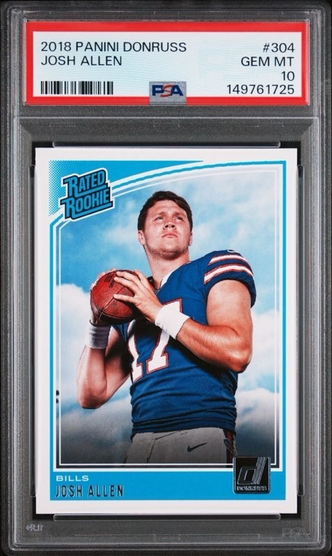 2018 Donruss Josh Allen PSA 10 Rookie Card RC #304 Buffalo Bills