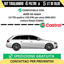 Tagliando per AUDI A4 Avant 2.0 TDI quattro 125 kw - 5 Lt di Castrol + 4 Filt...