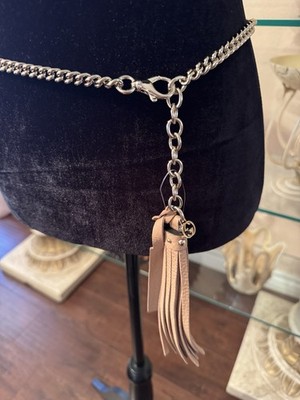 GUCCI CHAIN TASSEL GOLD / BEIGE LEATHER BELT NEW WITH TAGS GUCCI WOMEN main image 3