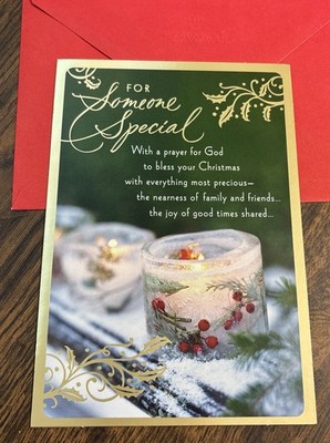 Christmas For Someone Special Bless Prayer 5''x7'' Religious Greeting Card