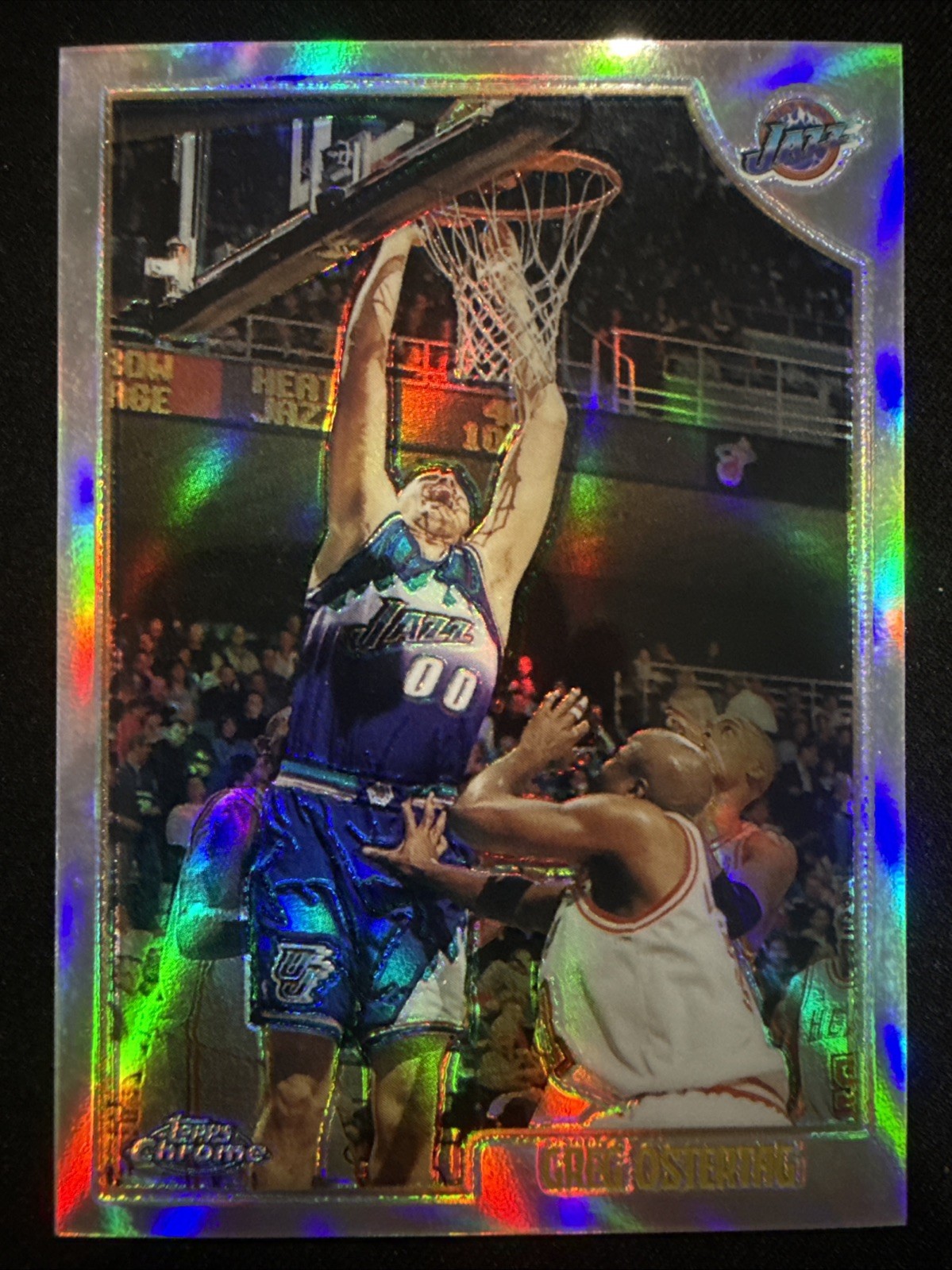 1998-99 Topps Chrome Greg Ostertag #64 Refractor Utah Jazz RARE