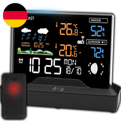 Retoo Wetterstation Funk Mit Außensensor Funkwetterstation Mit Wettervorhersage
