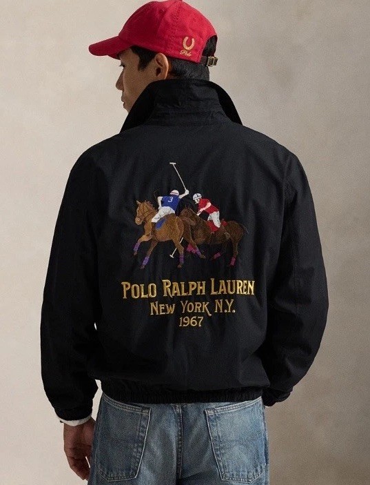 Polo Ralph Lauren Jacket Mens Black Zipper Bomber Bayport Cotton