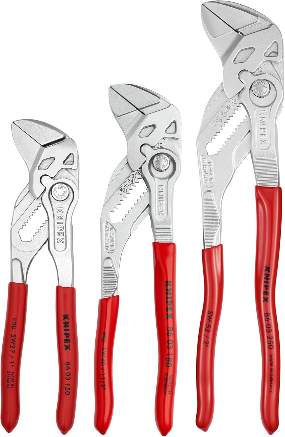 KNIPEX Tools - 3 Piece Pliers Wrench Set (6, 7, 10) (9K00804