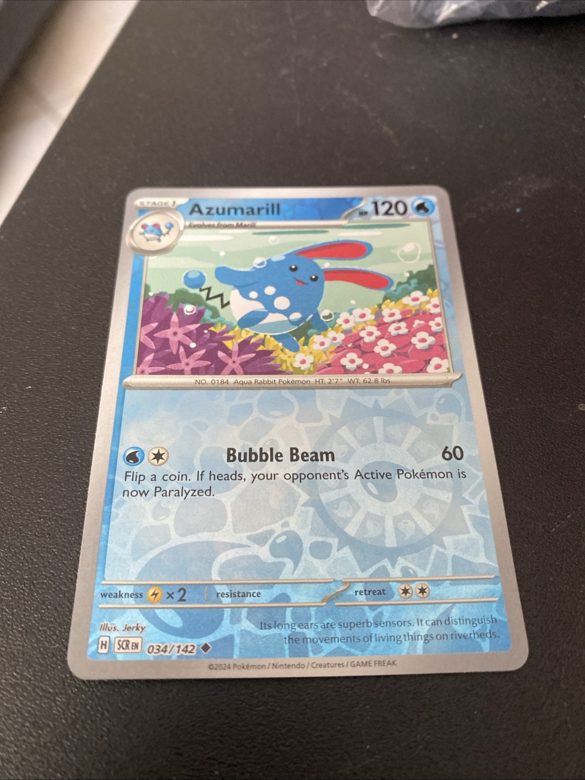 Azumarill 034/142 Reverse Holo Uncommon Card SV07: Stellar Crown Pokémon TCG NM