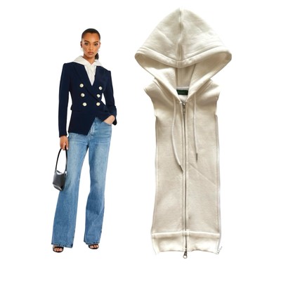 NWT Dickey Compatible with VERONICA BEARD Ivory Hoodie 00-14 BRUNNE