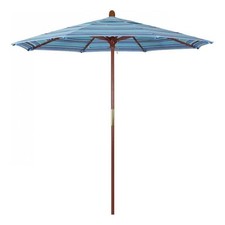 Pemberly Row 7.5' Push Lift Wood Pole Patio Umbrella - Performance Fabric Oasis