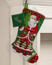 DIY Bucilla Santas Quilted Delight Christmas Felt Stocking Kit 89734E