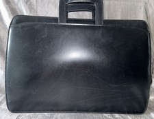 Fine JACK GEORGES Leather Attach Briefcase Black Executive Professional