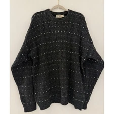 Vtg Alpine Ridge Rugged Wear Men's Dark Gray Knit Sweater Size XL Fishermencore