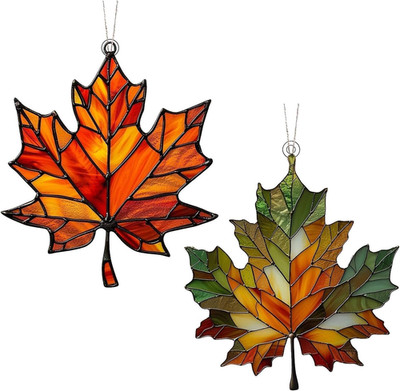 2 Stück Herbstdeko Hängend Herbstblätter Wandkunst Thanksgiving Supplies Leaves