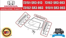 Honda Civic 92-95 Genuine Molding Fr Windshield Side Rhlh Upper 8 Clips Set Oem