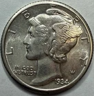 1934 Uncirculated Mercury Dime Exact Coin Imaged #MERC108
