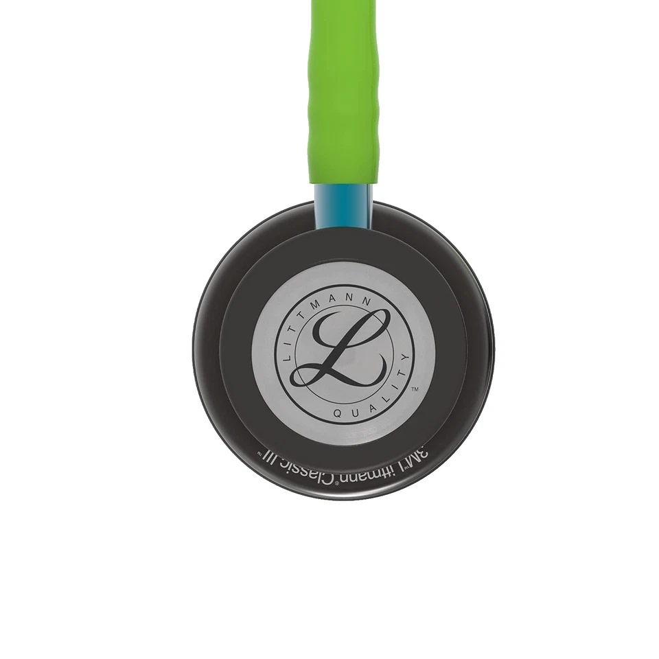 3M Littmann Classic III Stethoscope 5875 Smoke Lime Green Double Head Medical - Image 3 of 4