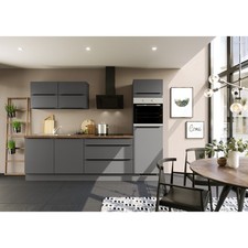 IMPULS Küchenleerblock - grafit - Gerätehochschrank rechts - 280 cm