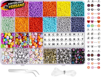 Vicloon 1200 StüCk Bunte Buchstaben Perlen, 7Mm Bunte A-Z Acrylperlen Buchstaben