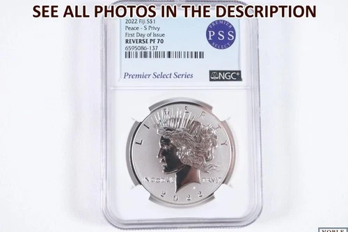 NobleSpirit (LB) 2022 Fiji Peace Silver Dollar S Privy 1st Day NGC Reverse PF70