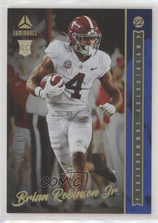 2022 Panini Luminance Rookie Blue 18/149 Brian Robinson Jr #107 Rookie RC 0ui7