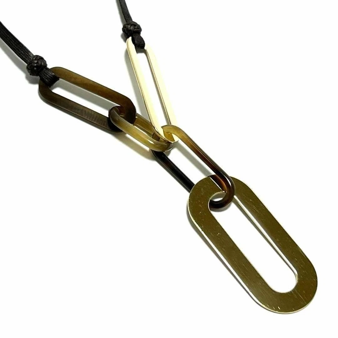 HERMÈS Collana donna Hermes ciondolo corno di bufalo usata ottima senza scatola 6 7" originale