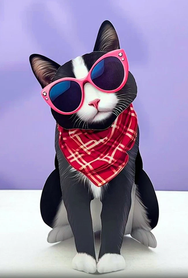 (2) Cat 3D Pop Up Birthday Cards Thank You, Get Well, Love, Family All Occasions - Image 4 of 4