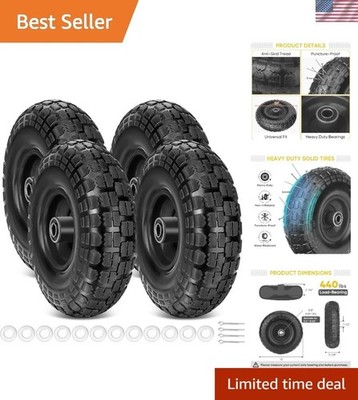 Smooth Rolling 4-Pack Flat-Free 13'' Tires - Perfect for Garden Carts and Dollies