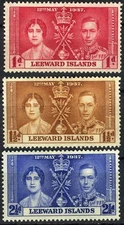Leeward Islands 1937 Coronation King George & Queen Victoria MH (SC# 100-102)